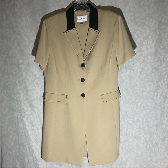 Danny & Nicole Dresses & Skirts - Vintage Danny And Nicole Tan Suit Dress Size 10 Business Wear Career Office